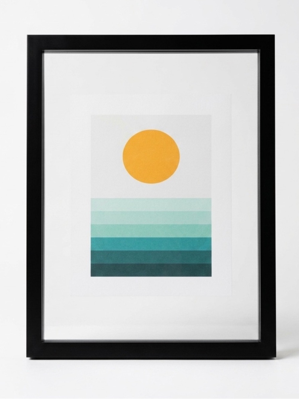 Custom Sunset Giclee Print 8x10 & Project 62 Black 11x14 Wood Floating Frame
